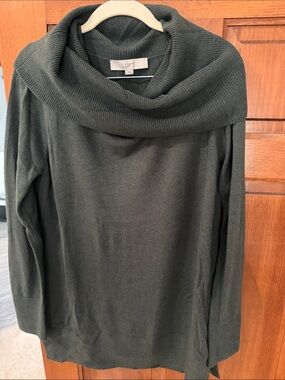 LOFT Olive Green Cowl Neck Sweater